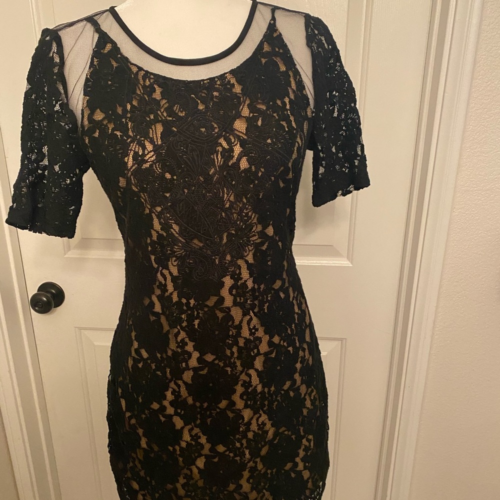 Black and Lace Mini Dress